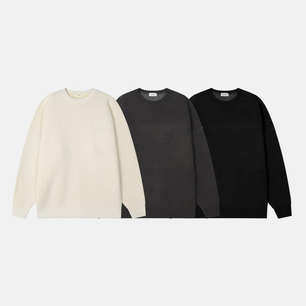 Following Hand-Brushed lettering Jacquard Knit Sweater Made in Korea