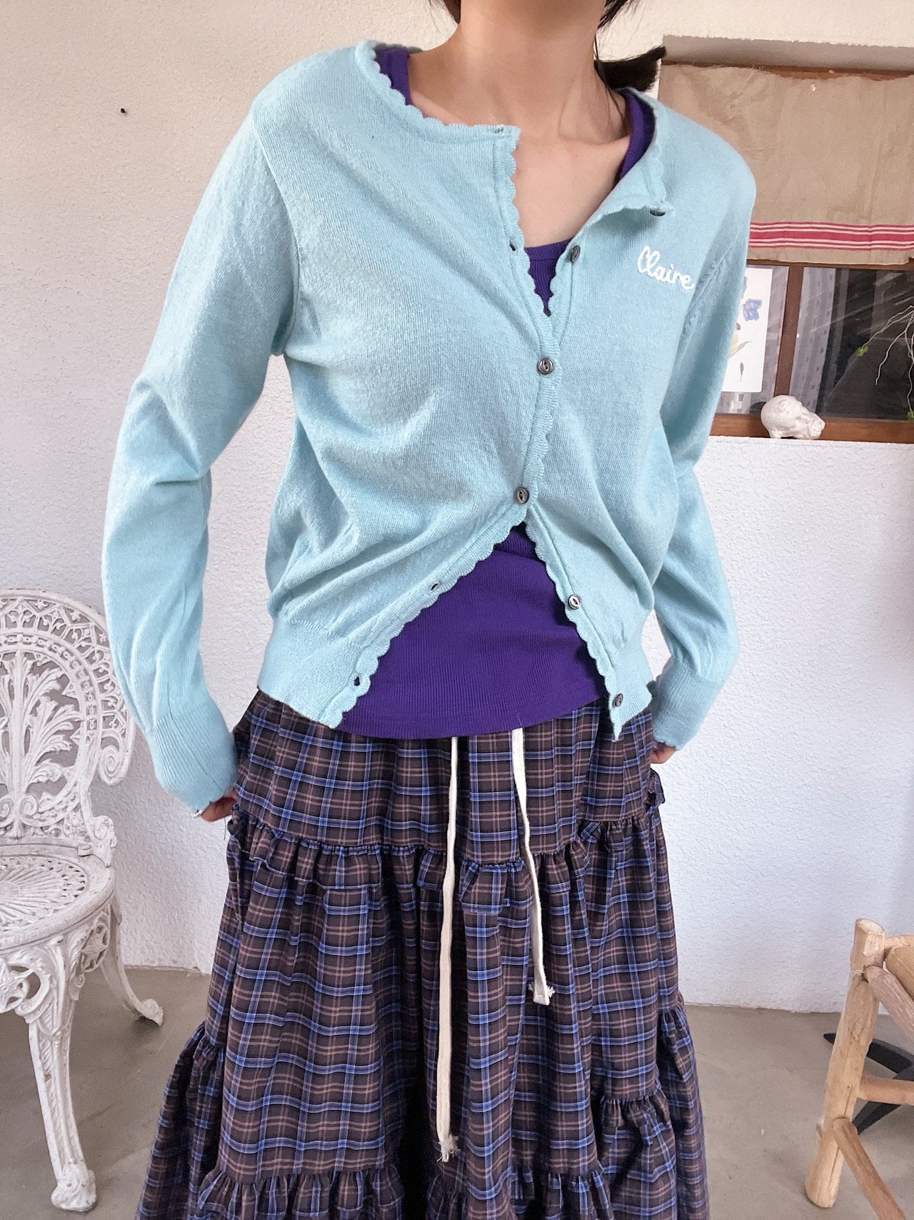 Claire Soft Wool Scallop Cardigan