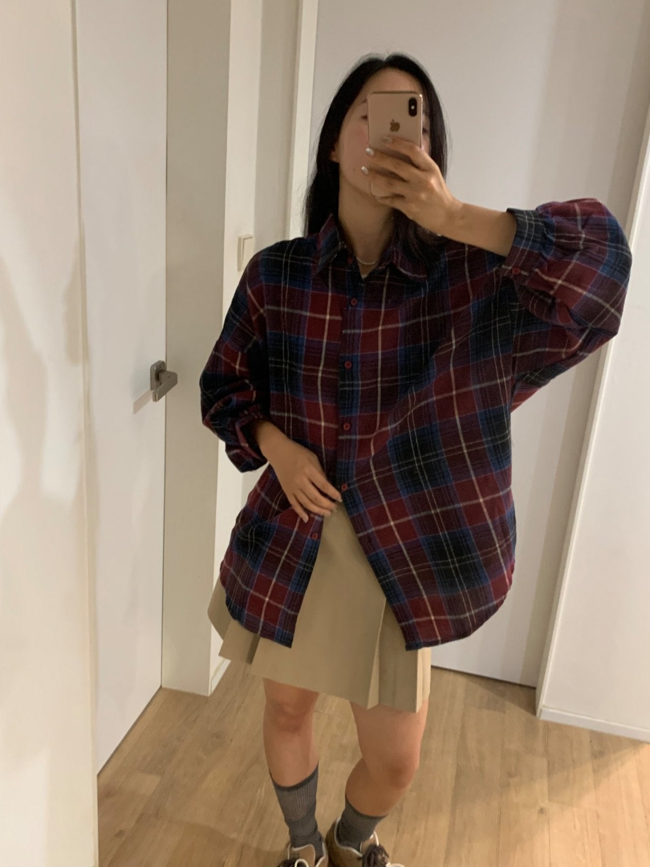 Vintage Soft Brushed Oversized Plaid Shirt