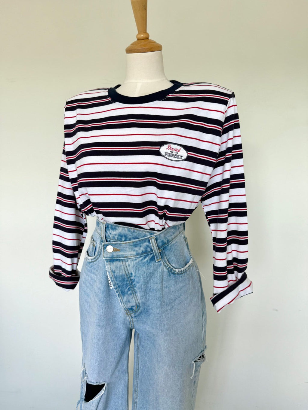 Directed Stripe Long Sleeve Tee Made in Korea - Luckyplanetusa