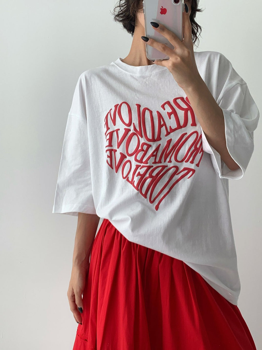 Spread Love Heart Graphic 100% Cotton Tee Made in Korea - Luckyplanetusa