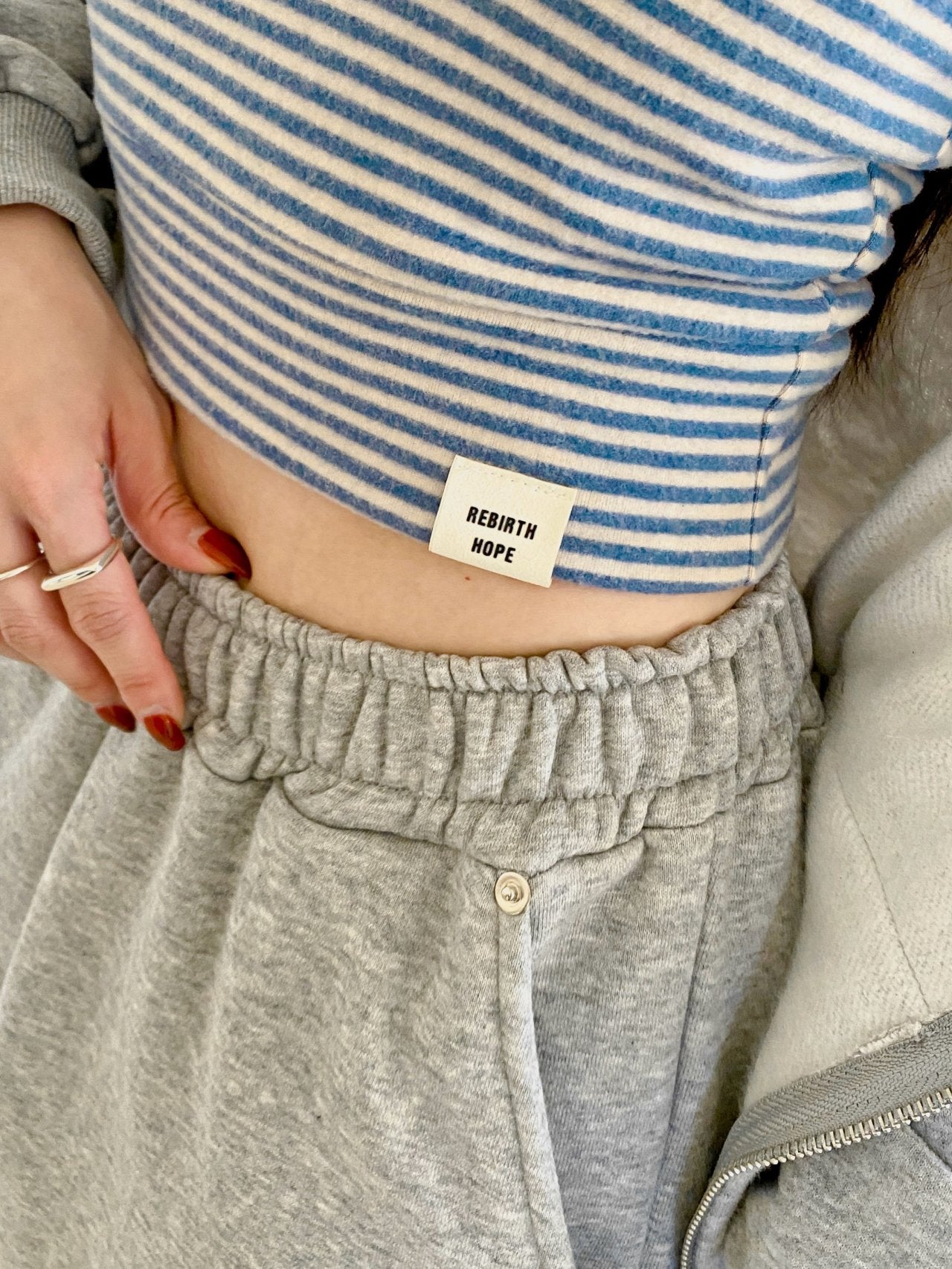 Soft Fleece-Lined Stripe Crop Tank – Made in Korea