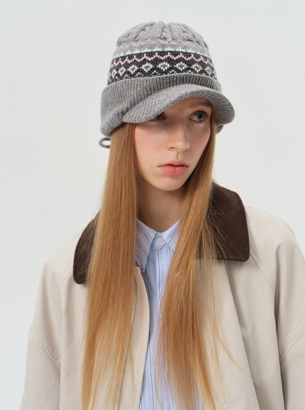 Nordic Wool Knit Brim Beanie