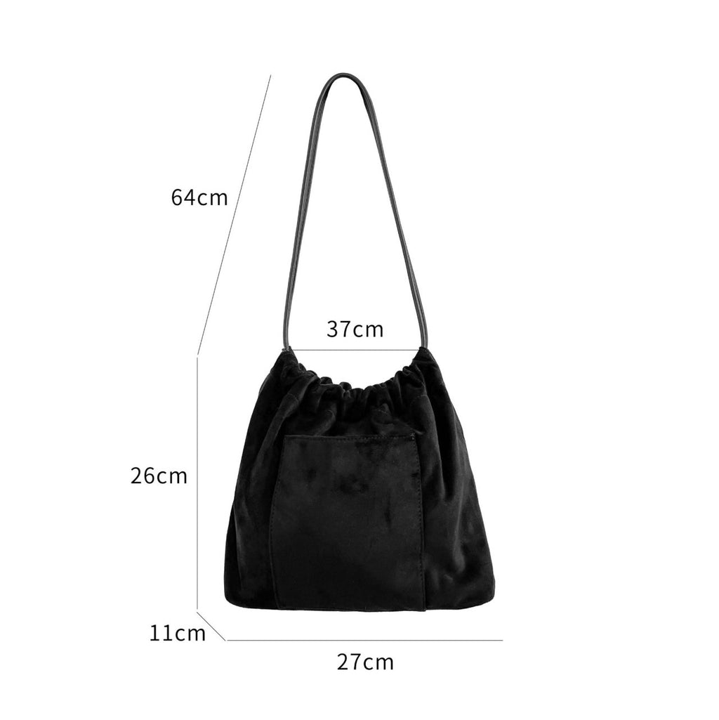 Stella Soft Suede Gather Bucket Bag