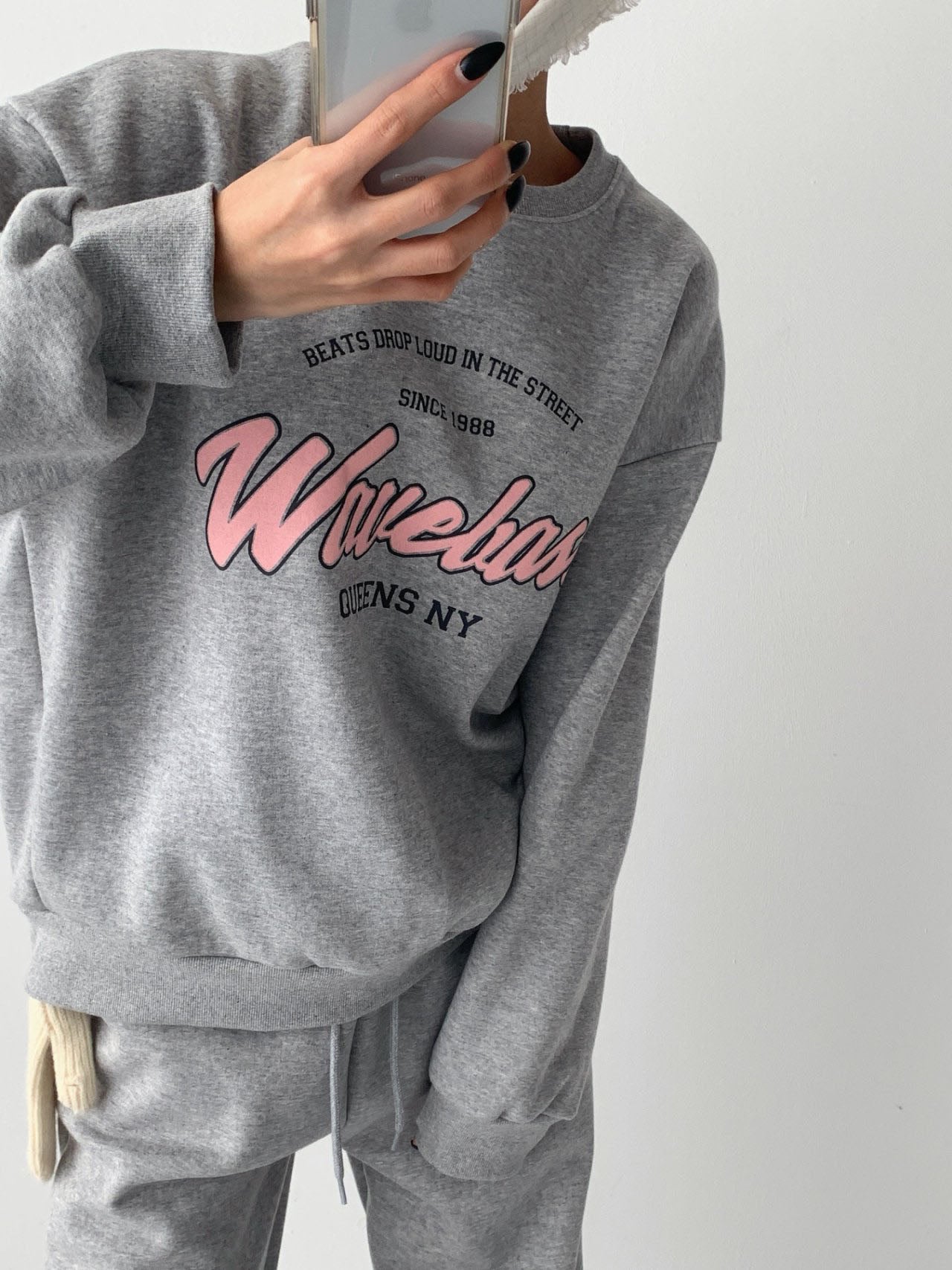 Wavebass Fleece-Lined Sweat Set – Top & Bottom (Unisex Fit) Cozy Daily Loungewear Set