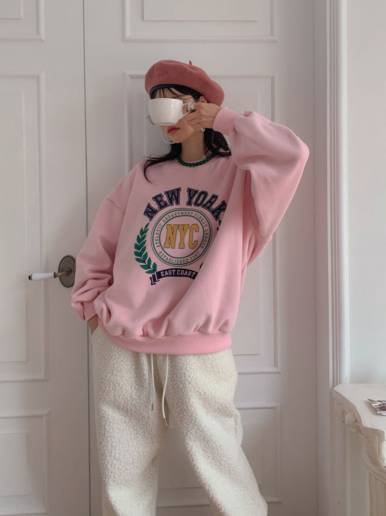 New York Graphic Oversized Sweatshirt – Made in Korea