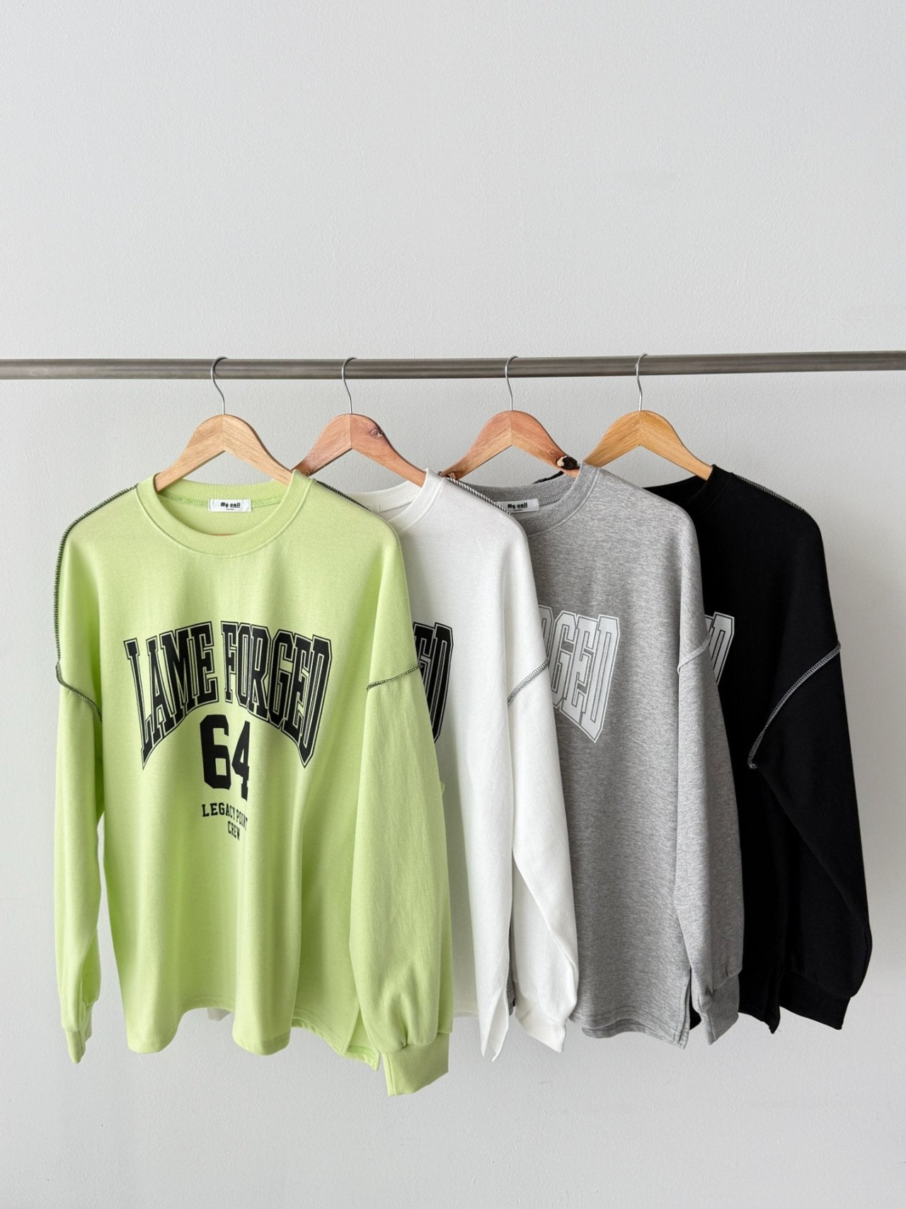 Lime Forge Oversized Cotton Slit Sweatshirt - Luckyplanetusa
