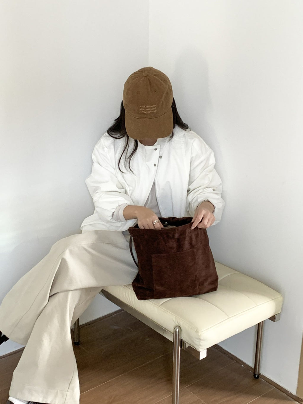 Stella Soft Suede Gather Bucket Bag