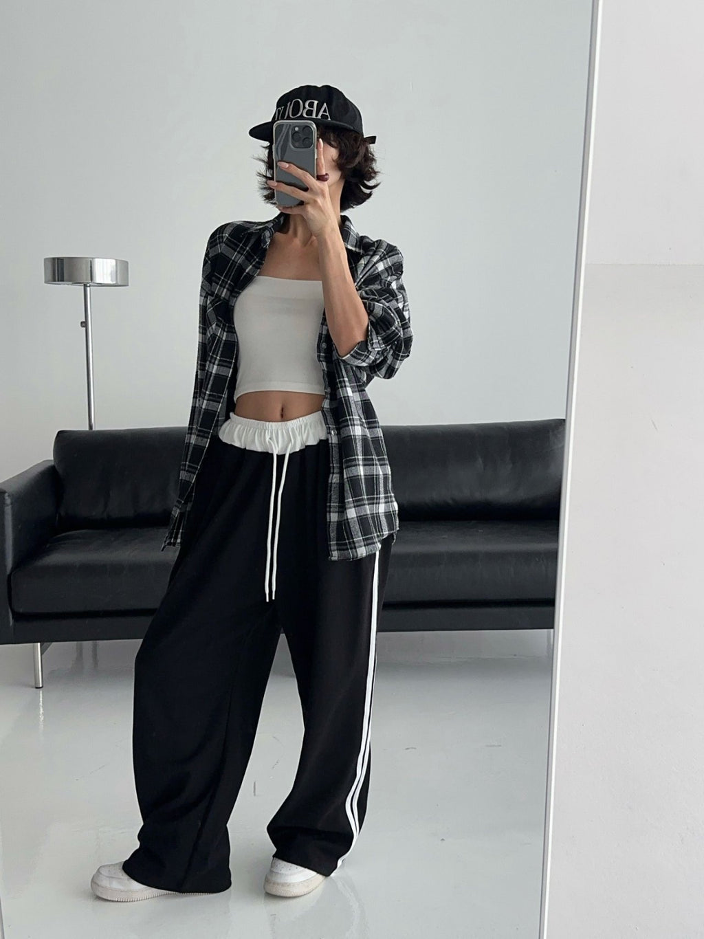 Dual Line Relaxed Wide Jogger Pants - Luckyplanetusa