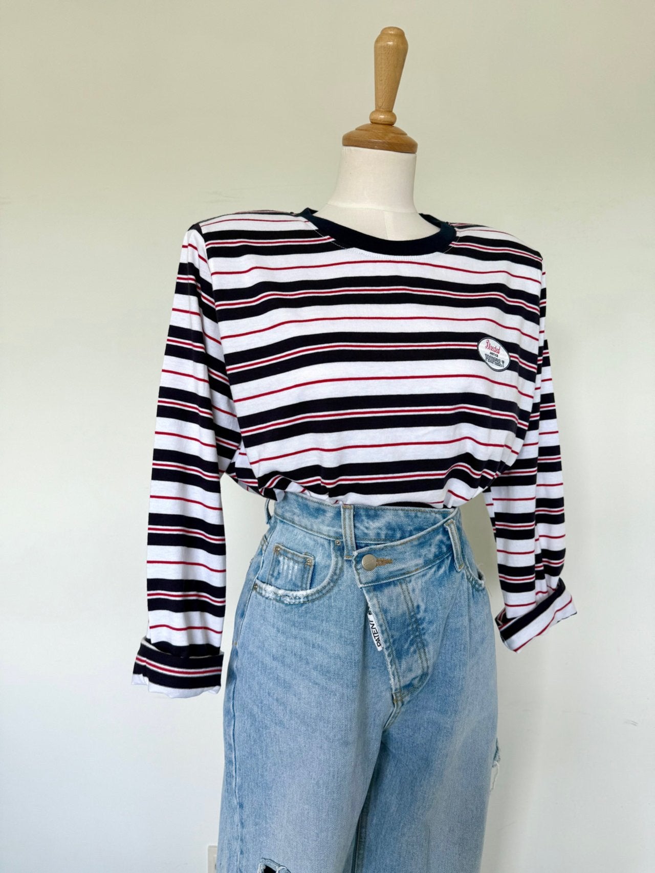 Directed Stripe Long Sleeve Tee Made in Korea - Luckyplanetusa