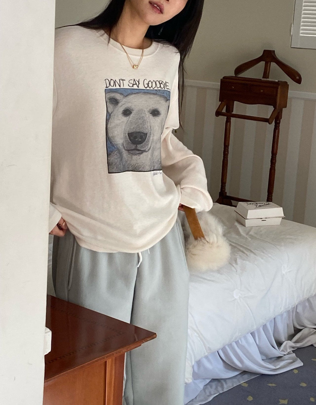 Polar Bear Cozy Fleece Long Sleeve Tee