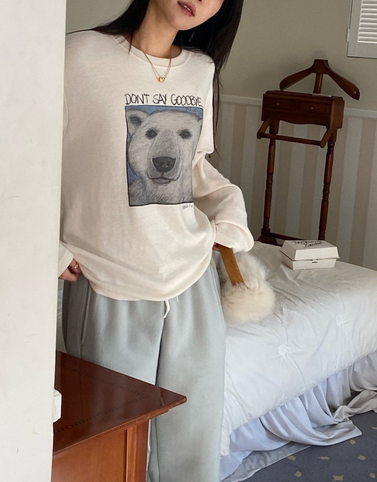 Polar Bear Cozy Fleece Long Sleeve Tee