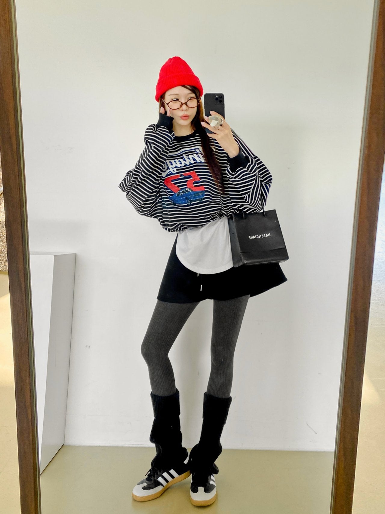 Vintage 52 Striped Drawstring Sweatshirt – Made in Korea