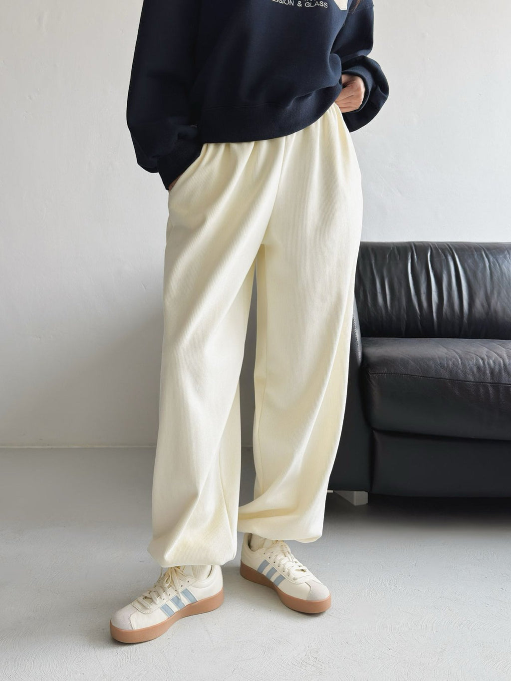 Velvet Minky Fleece-Lined Jogger Pants Big Size Overfit