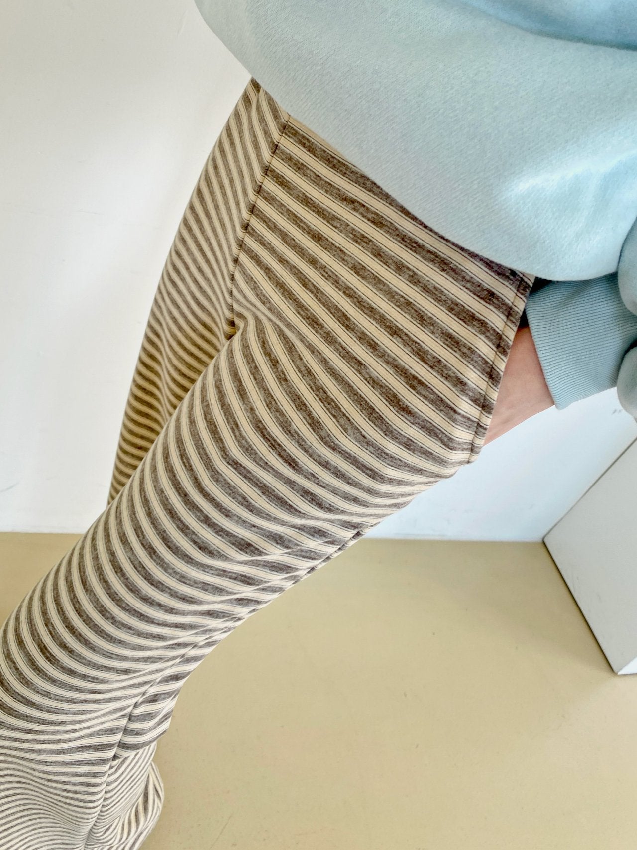 Soft Fleece Stripe Flare Pants