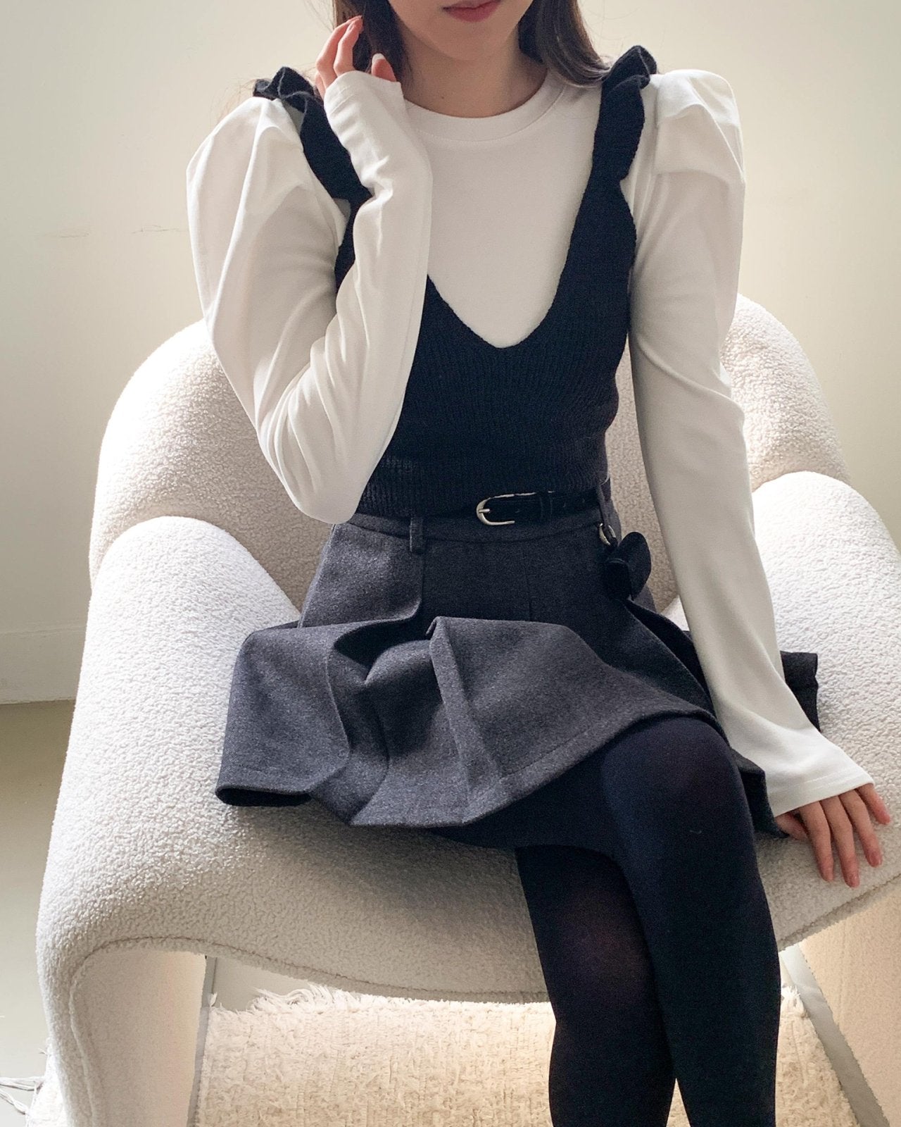 Romantic Layered Knit Ruffle Top