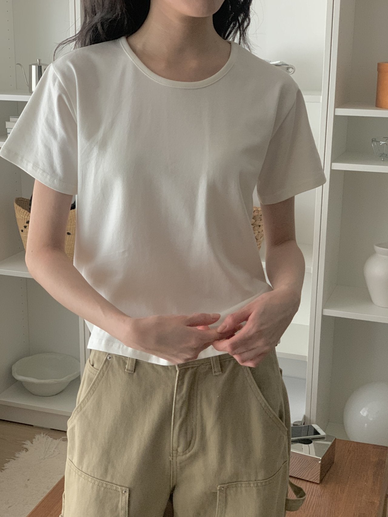 Soft Modal Basic Slim T-Shirt Made in Korea - Luckyplanetusa