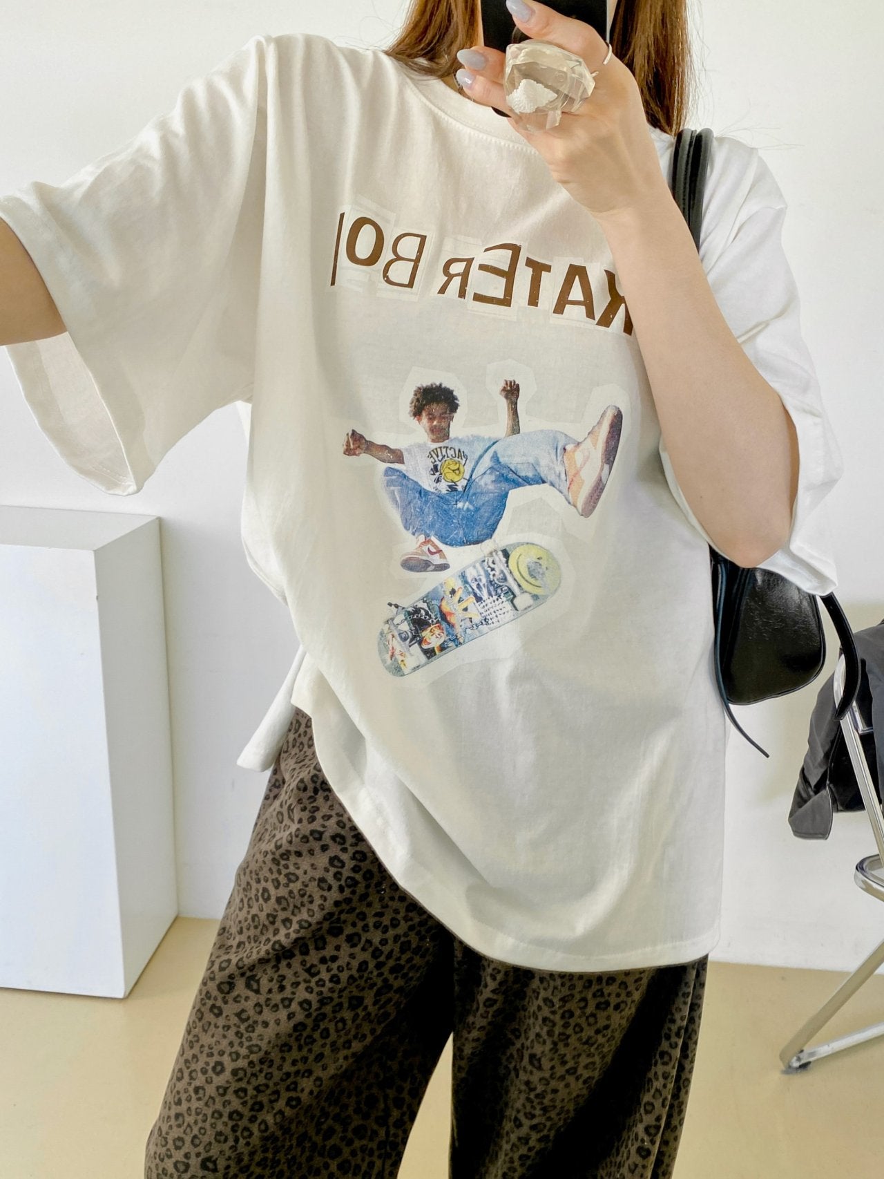 Skater Boi Graphic Oversized Tee - Luckyplanetusa