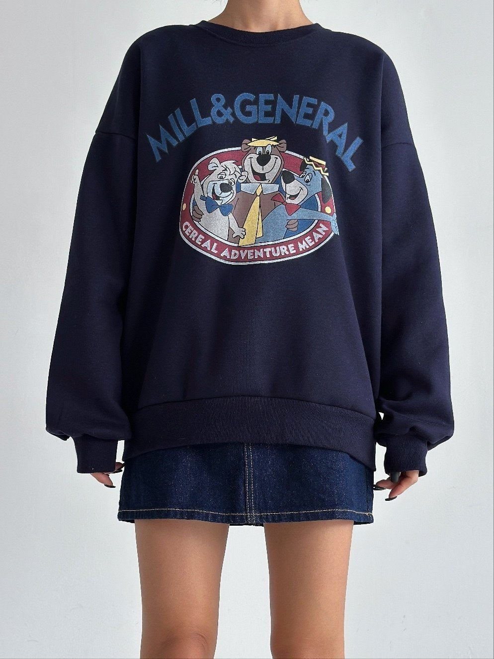 Mill & General Retro Cartoon Sweatshirt – Oversized Fit
