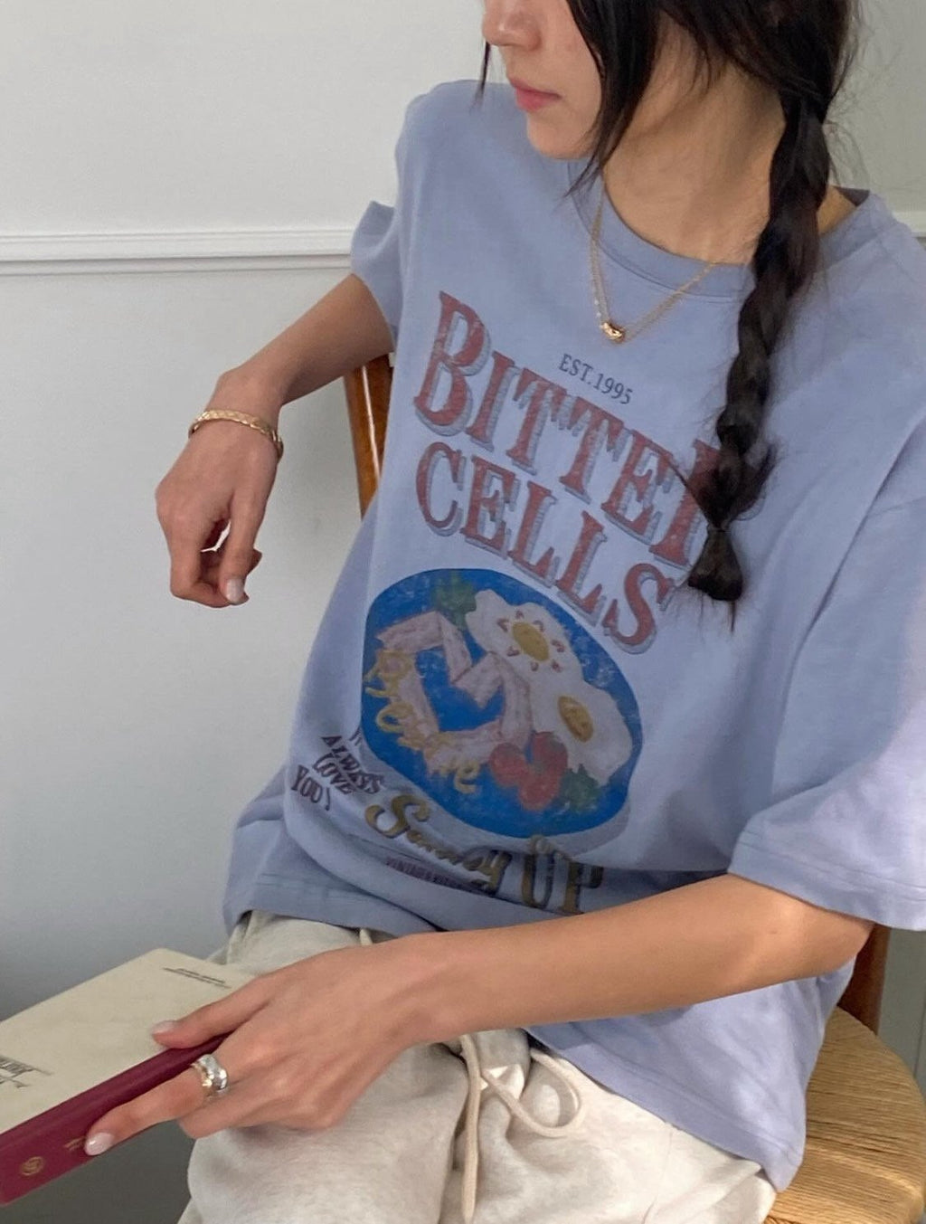 Bitter Cells Washed Cotton Lounge Tee Made in Korea - Luckyplanetusa