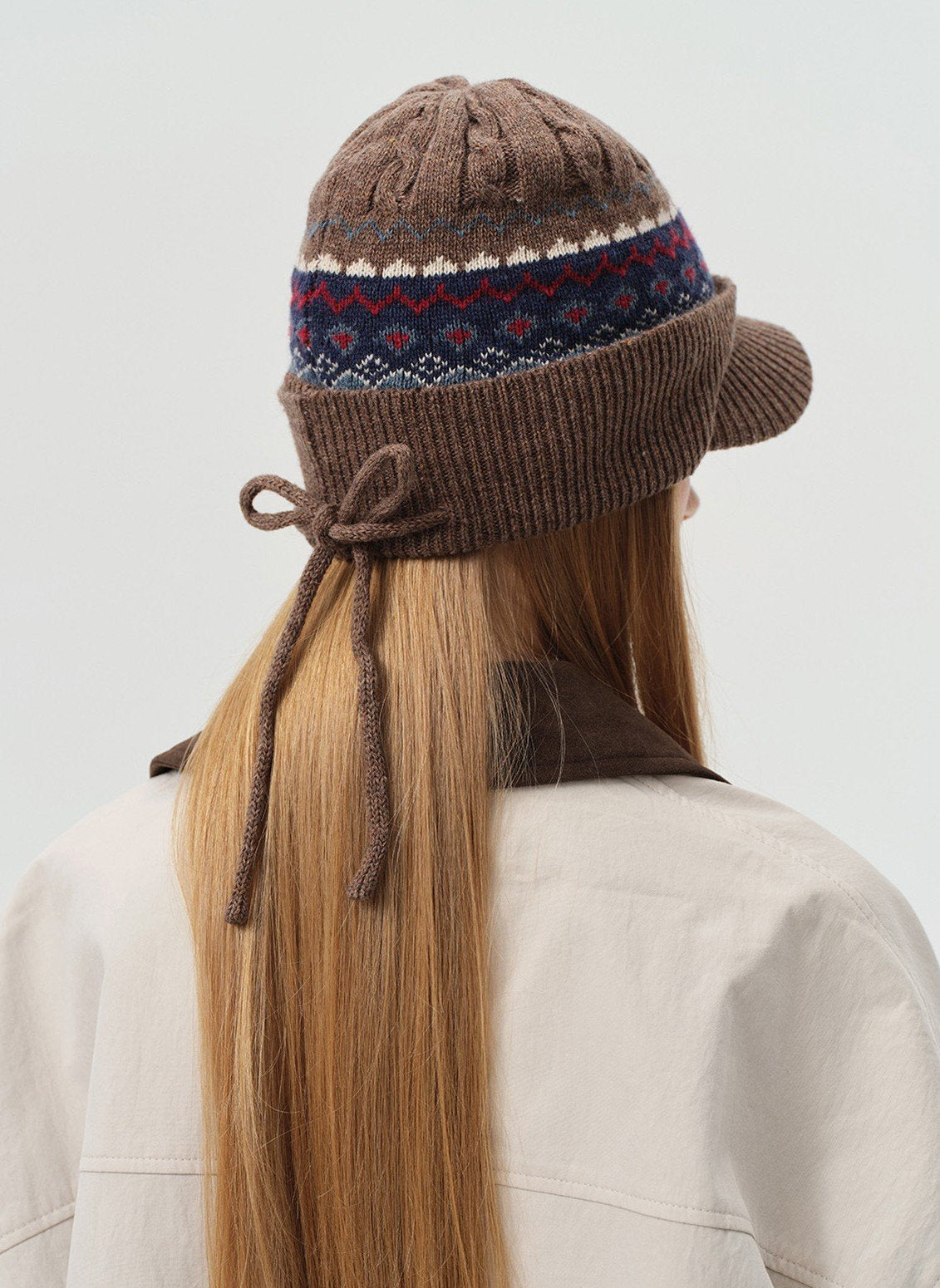 Nordic Wool Knit Brim Beanie