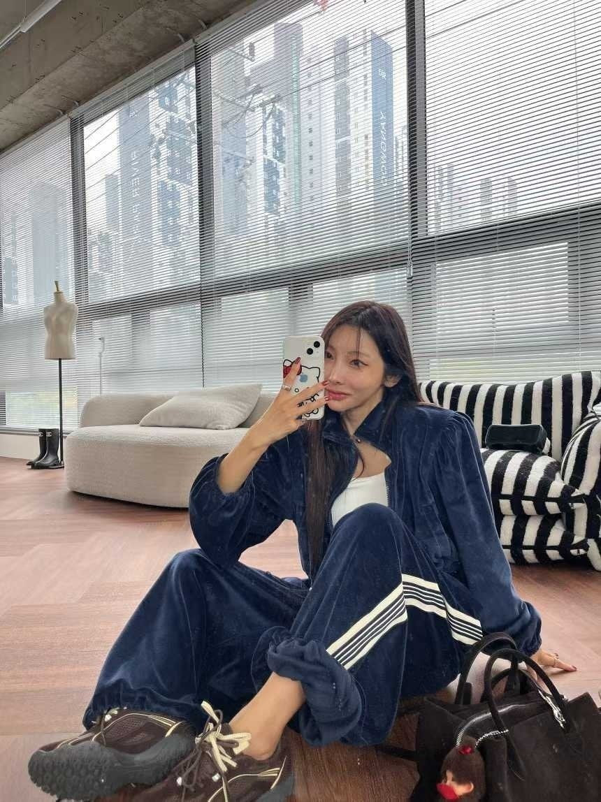 Velour Track Puff Zip-Up Set