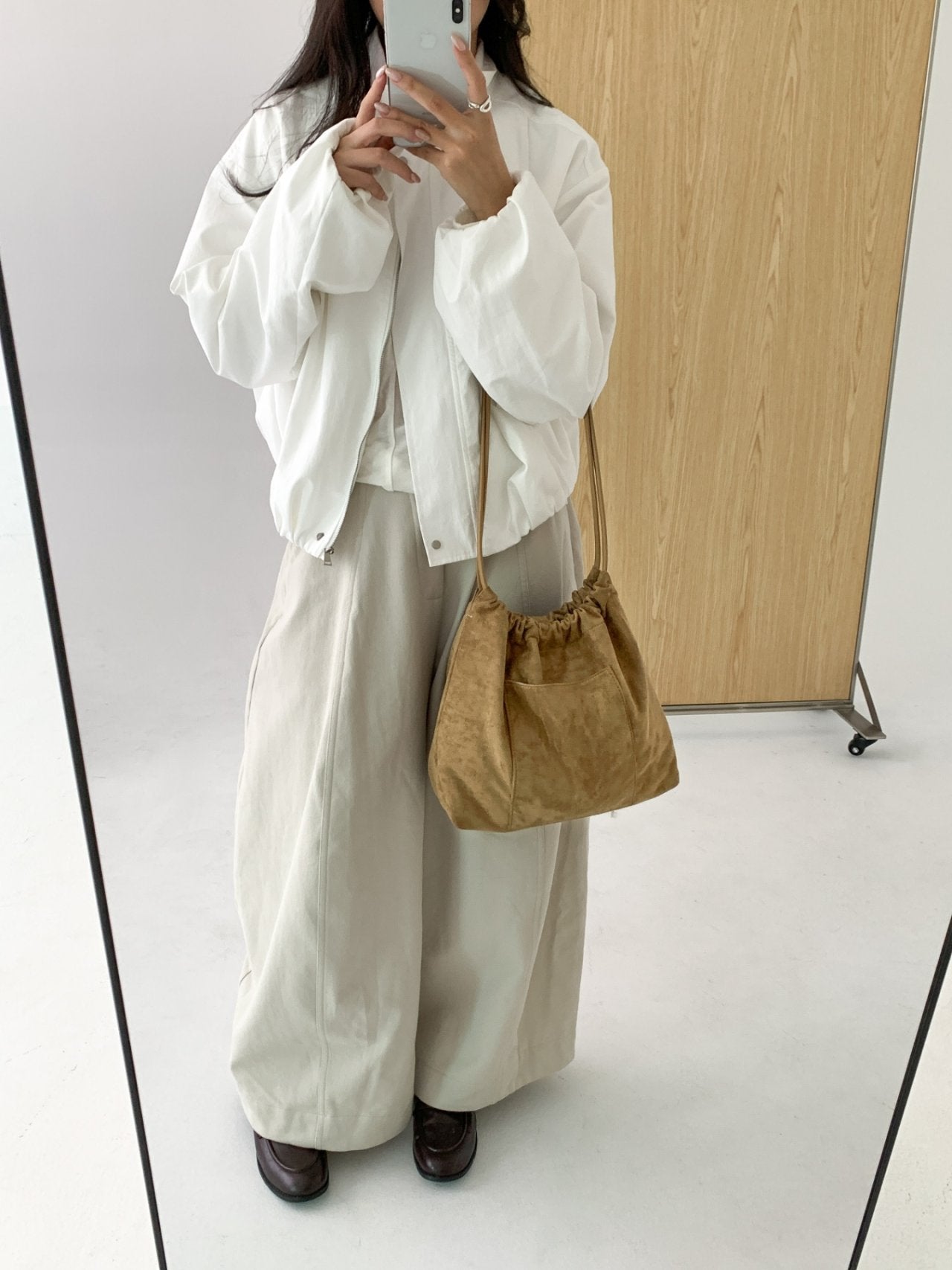 Stella Soft Suede Gather Bucket Bag