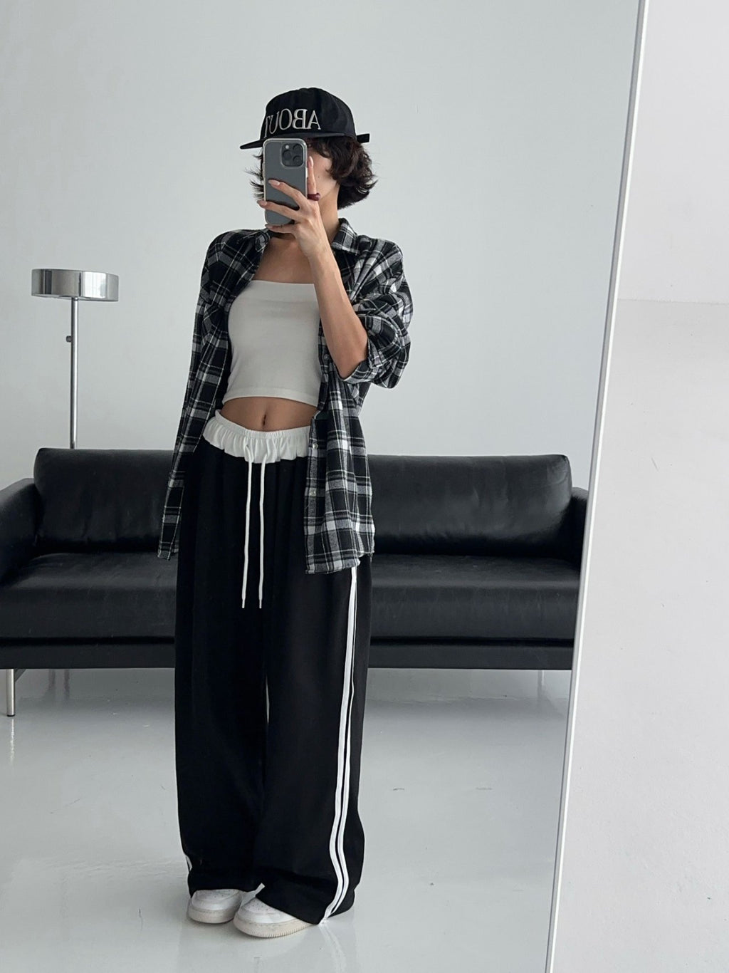 Dual Line Relaxed Wide Jogger Pants - Luckyplanetusa