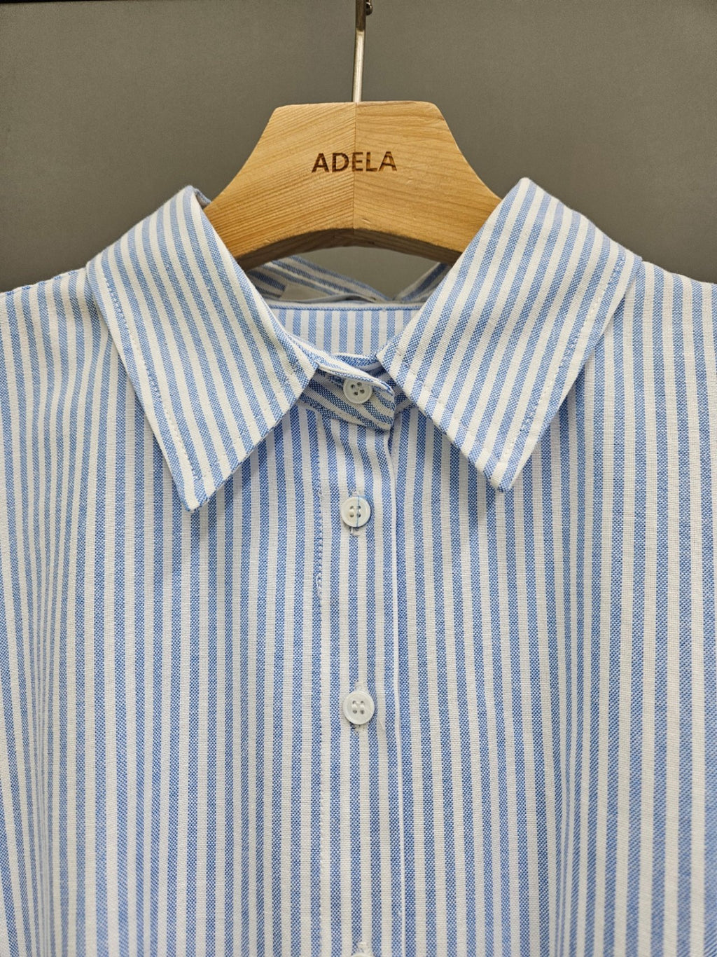 Classic Cropped Stripe Shirt Made in Korea