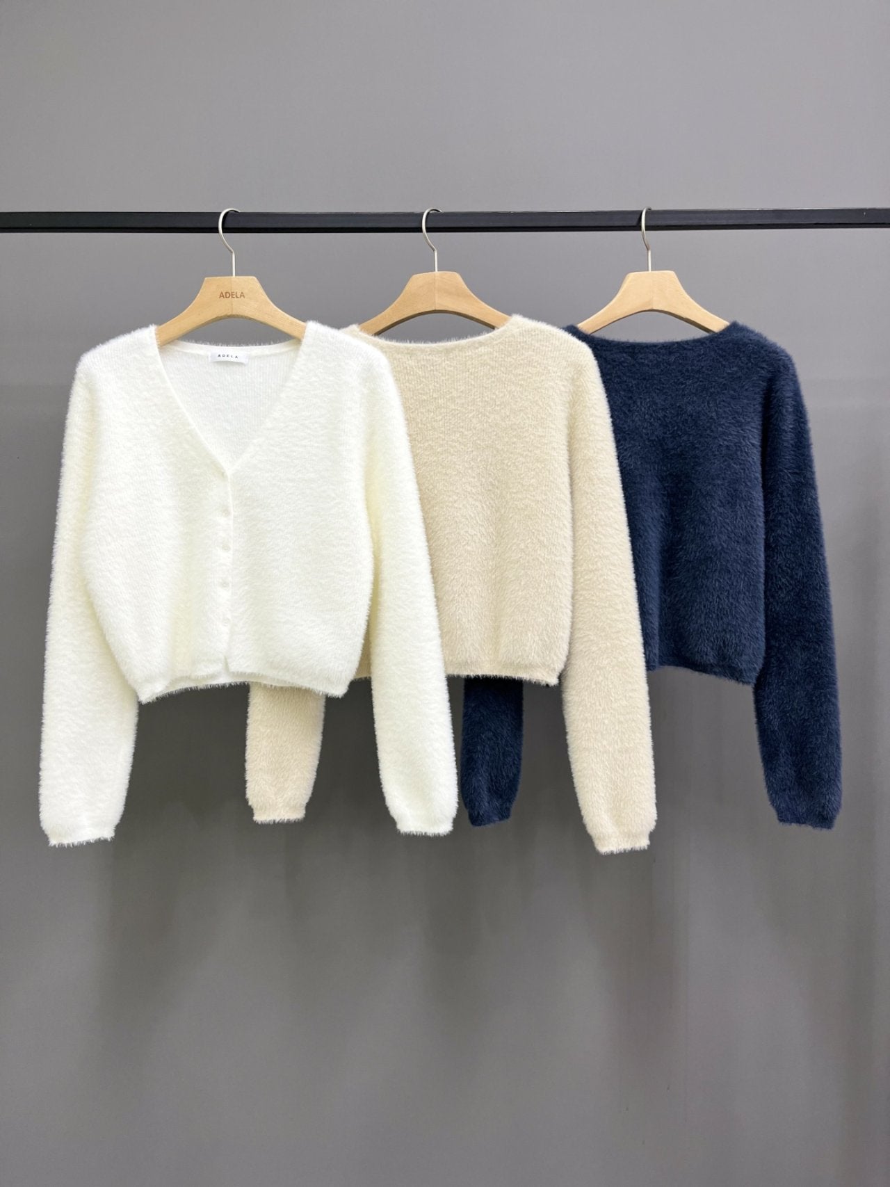 Soft Cloud Fuzzy V-Neck Cardigan