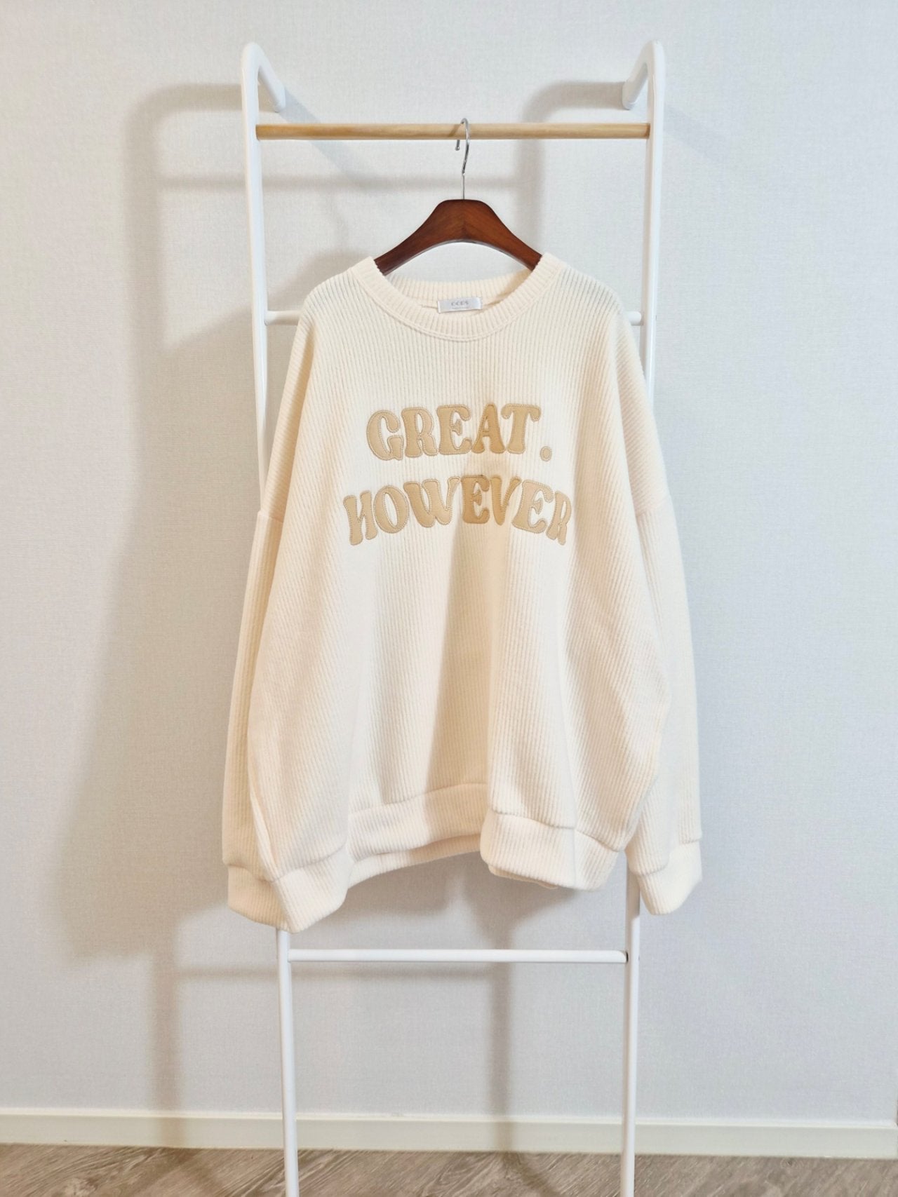 Great However Oversized Ribbed Sweatshirt – Made in Korea