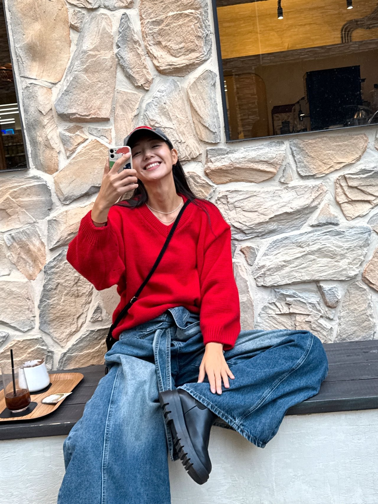 Soft Balance V-Neck Relaxed Knit Sweater Made in Korea