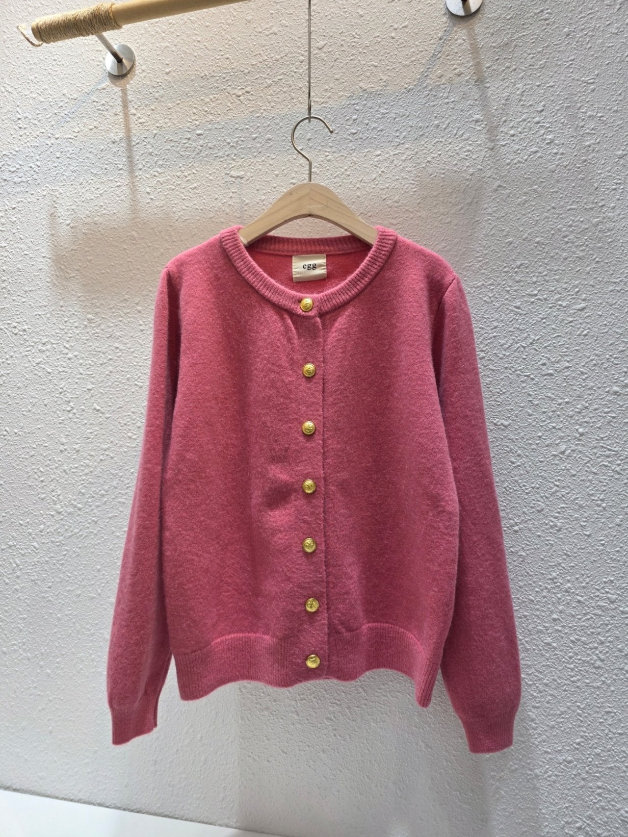 Cindy Gold Button Soft Knit Cardigan Free Size