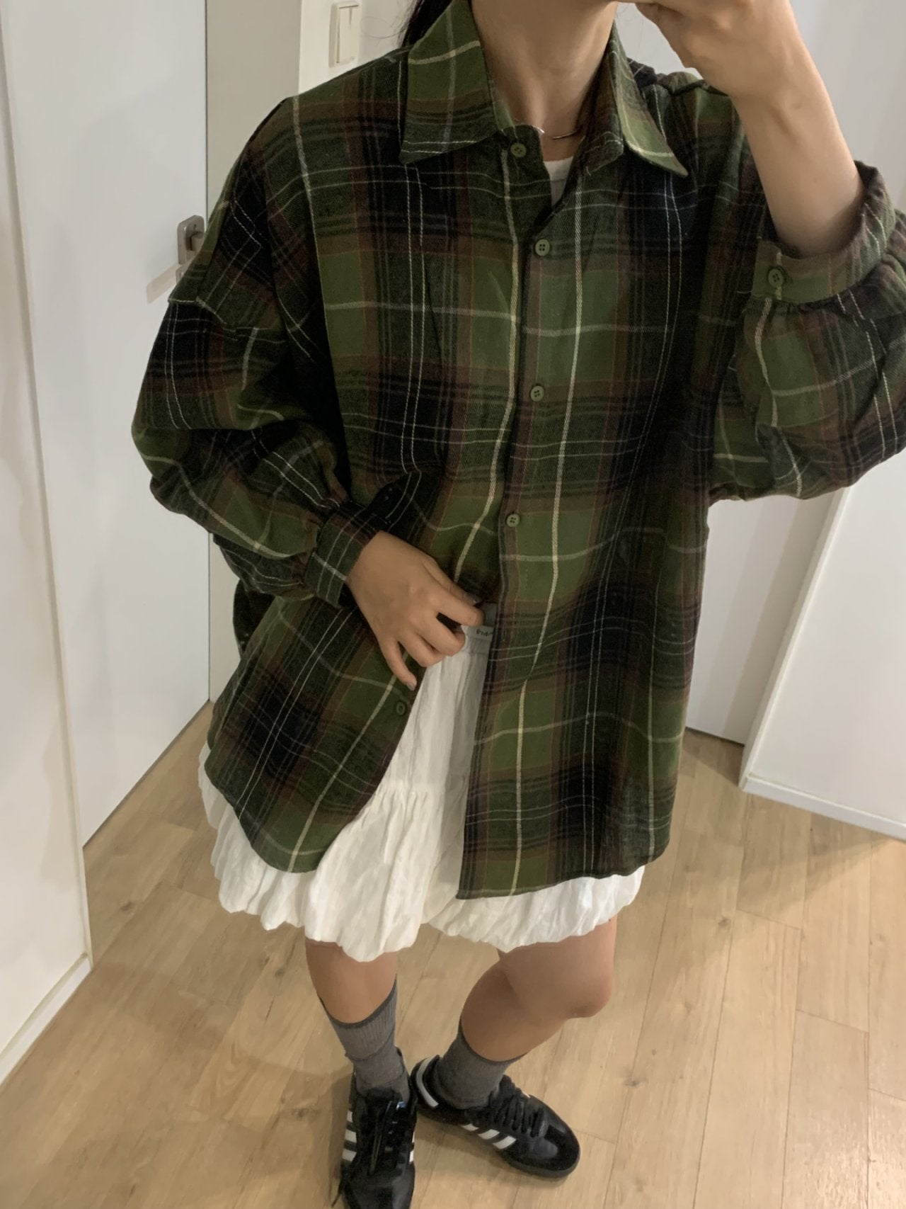 Vintage Soft Brushed Oversized Plaid Shirt