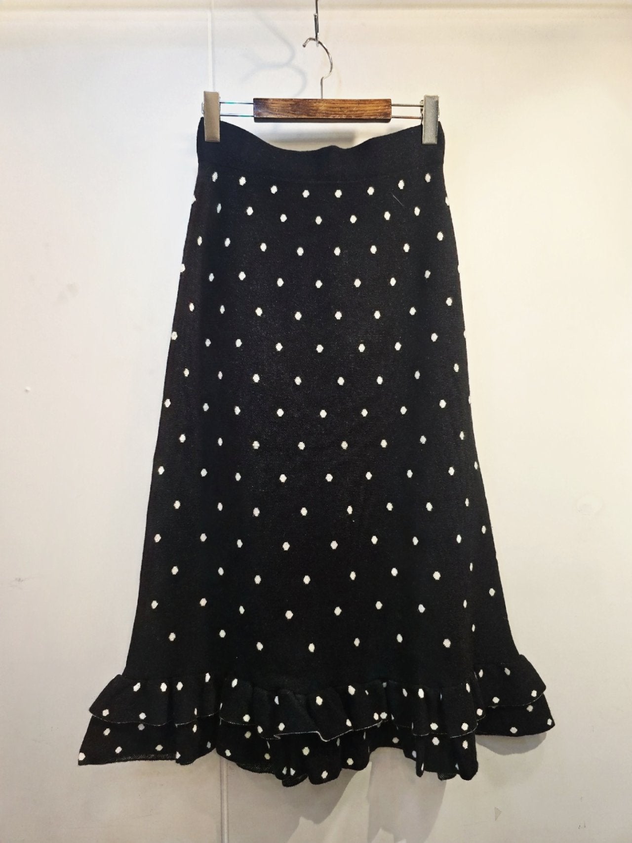 Romantic Ruffle Dot Midi Skirt
