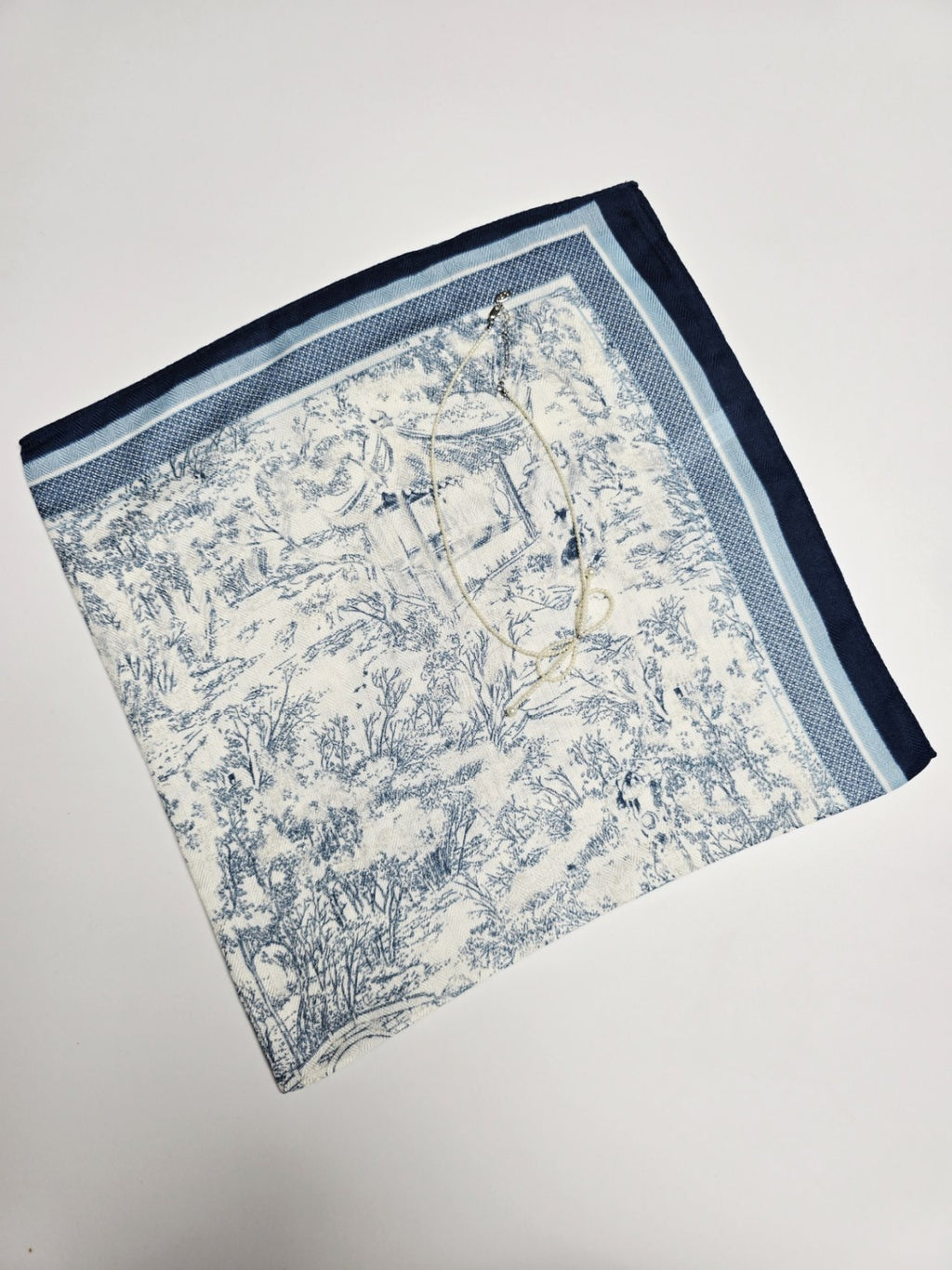 Blue Classic Toile Print Scarf
