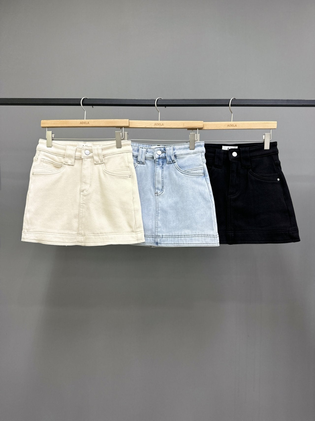 Cozy Fleece-Lined Daily Denim Skirt