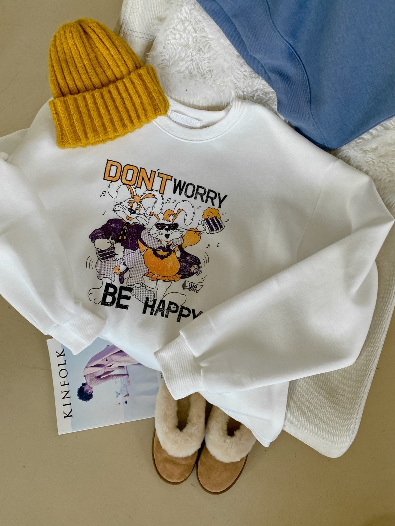 Don’t Worry Be Happy Dancing Bunny Sweatshirt
