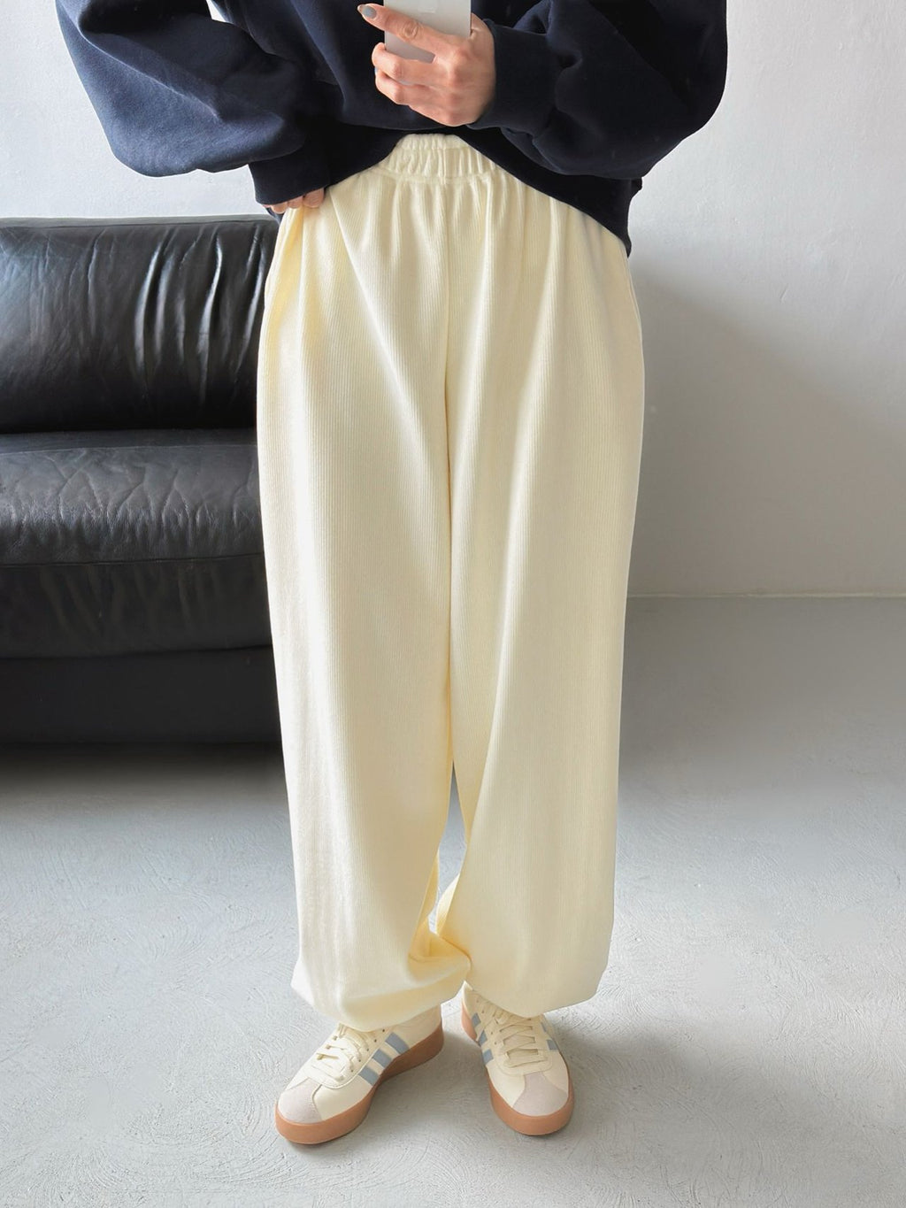 Velvet Minky Fleece-Lined Jogger Pants Big Size Overfit