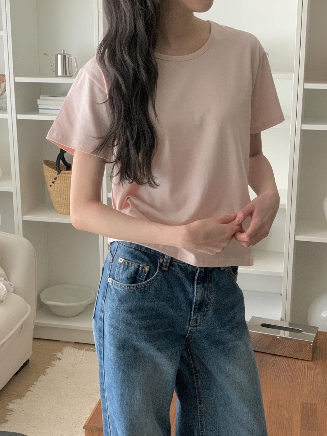 Soft Modal Basic Slim T-Shirt Made in Korea - Luckyplanetusa