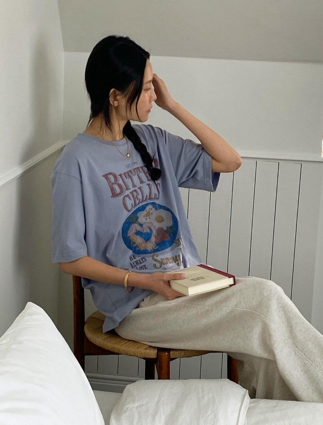 Bitter Cells Washed Cotton Lounge Tee Made in Korea - Luckyplanetusa