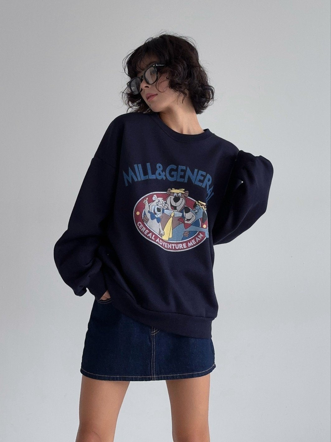 Mill & General Retro Cartoon Sweatshirt – Oversized Fit