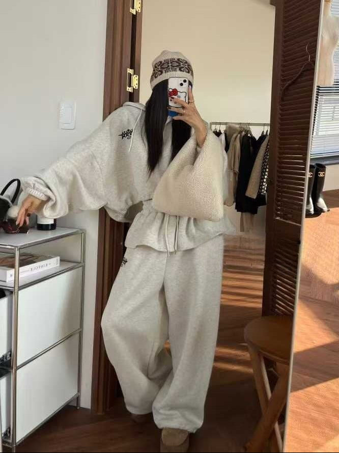 Cozy Layer Ruffle Hoodie Set