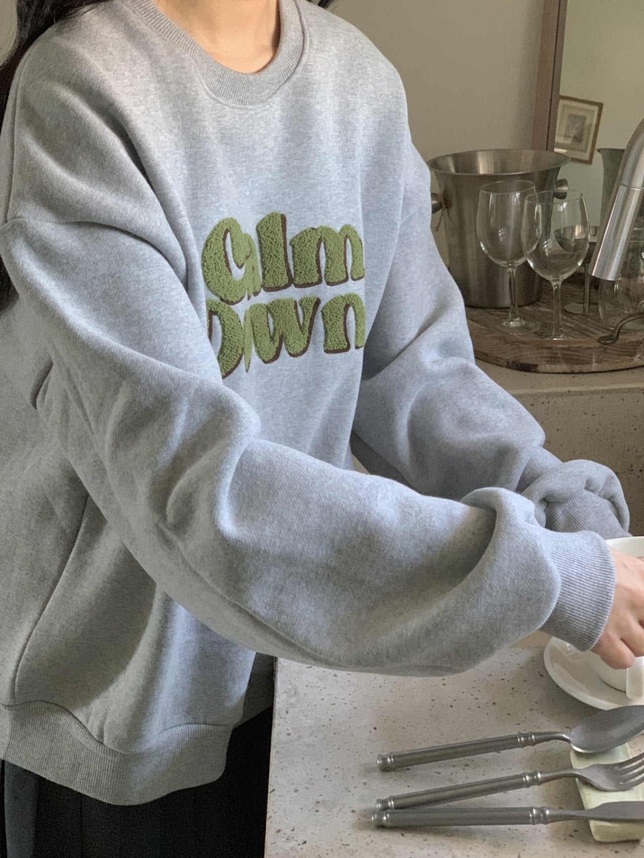 Calm Down Fleece-Lined Sweatshirt