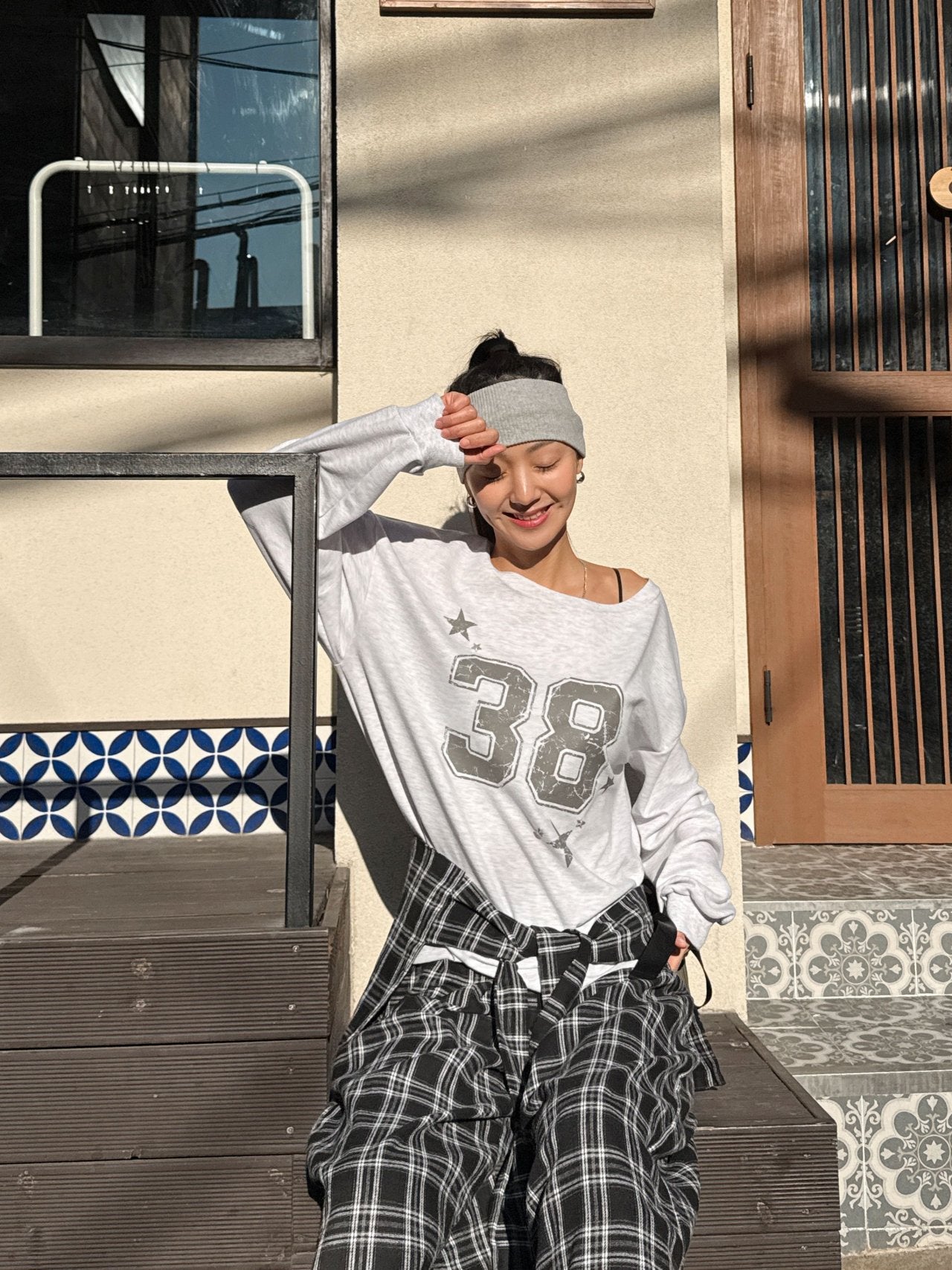 Star Number 38 Off-Shoulder Relax Tee Made in Korea