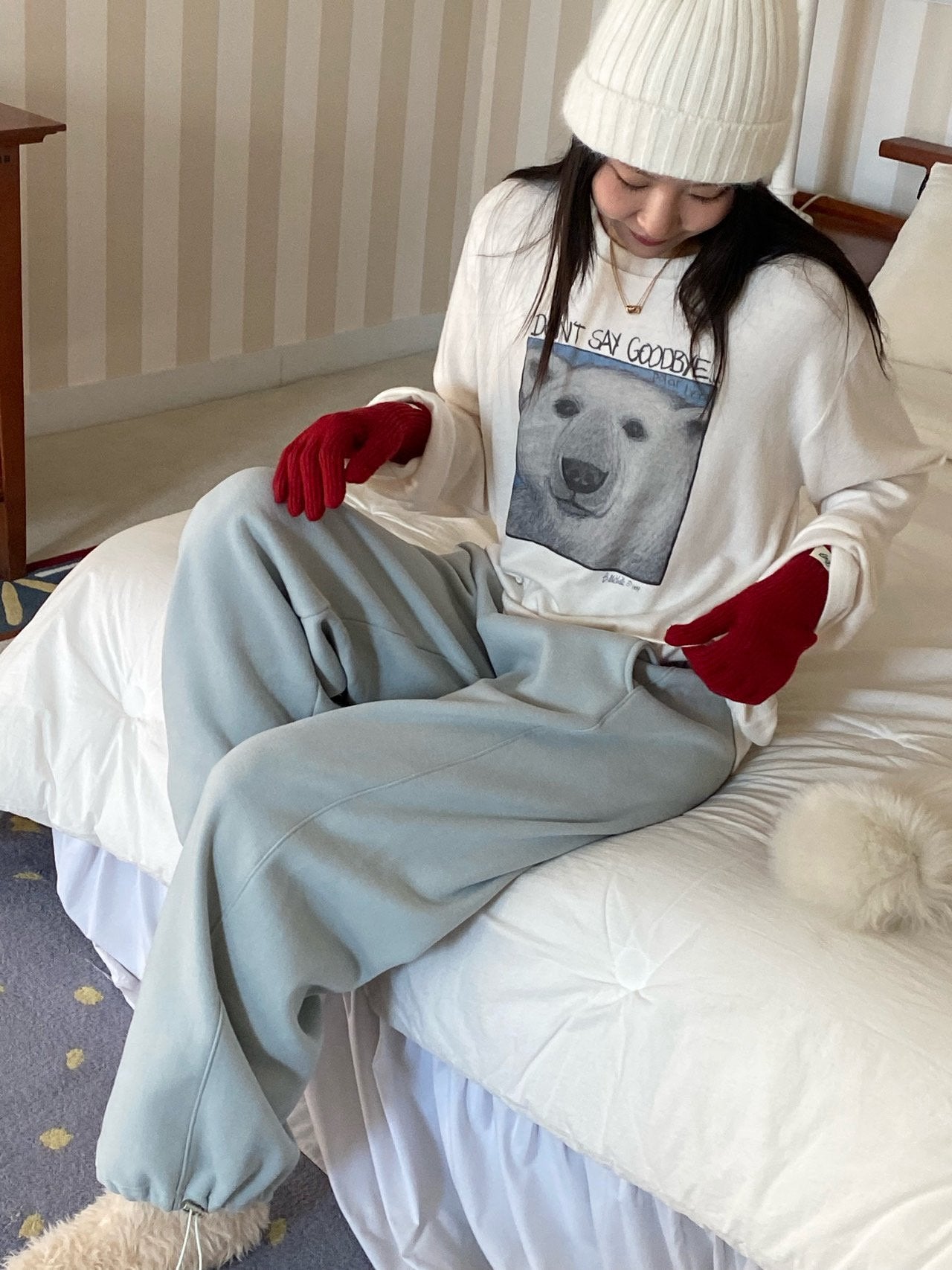 Polar Bear Cozy Fleece Long Sleeve Tee