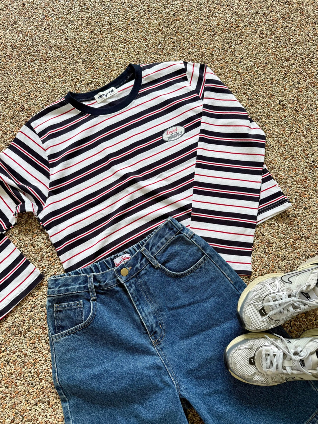 Directed Stripe Long Sleeve Tee Made in Korea - Luckyplanetusa