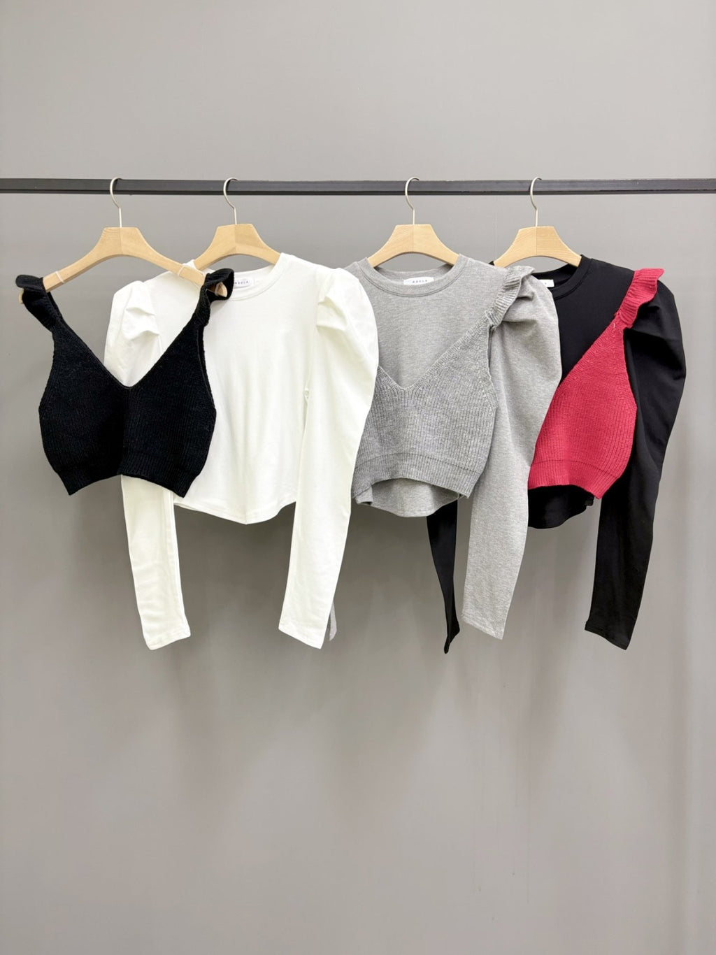 Romantic Layered Knit Ruffle Top