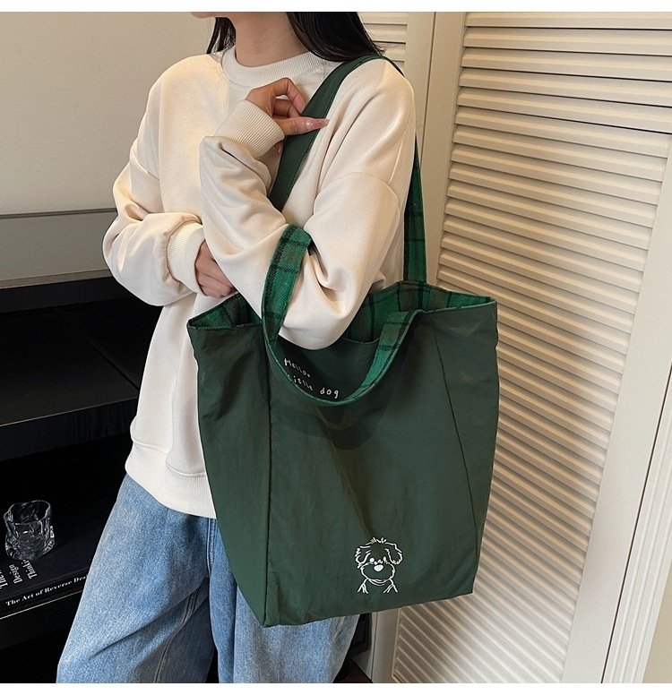 Reversible Check Daily Tote Bag