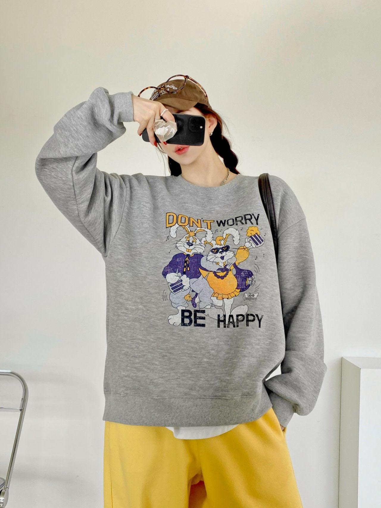 Don’t Worry Be Happy Dancing Bunny Sweatshirt